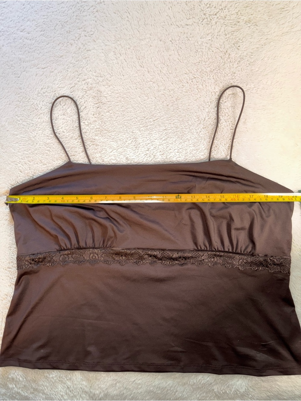 Wild Fable Chocolate Brown Lace Trim Smooth Camisole - Picture 3 of 7